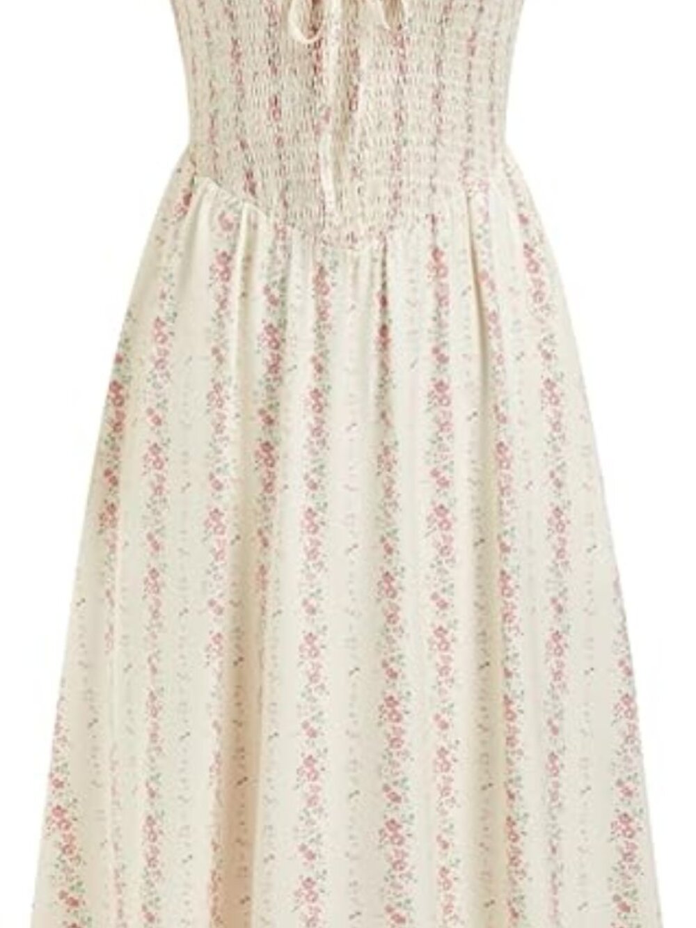 CIDER Floral Smocked Square Neck Summer Dress